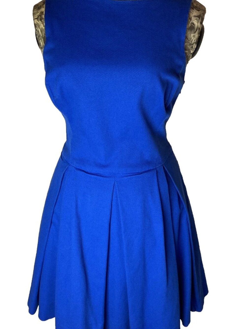 POLO RALPH LAUREN  Womens Royal Blue Pleated Fit & Flare Summer Party Dress -2